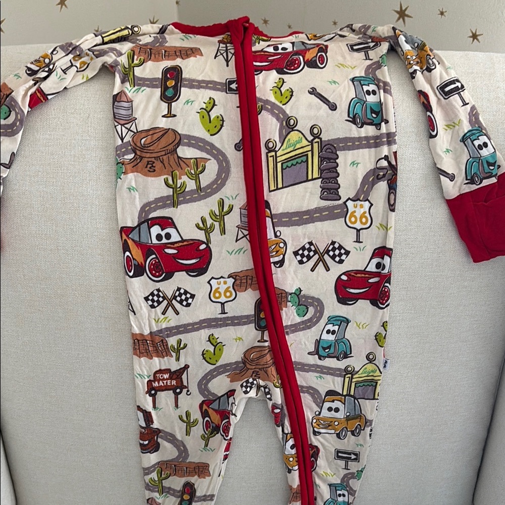Disney Red and Cream Footies with Playful Design